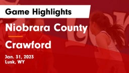 Niobrara County  vs Crawford  Game Highlights - Jan. 31, 2023