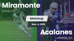 Matchup: Miramonte High vs. Acalanes  2016