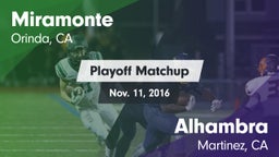 Matchup: Miramonte High vs. Alhambra  2016