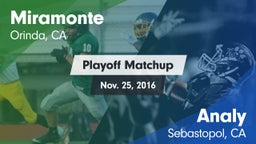 Matchup: Miramonte High vs. Analy  2016