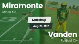 Matchup: Miramonte High vs. Vanden  2017