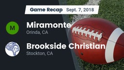 Recap: Miramonte  vs. Brookside Christian  2018