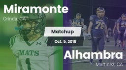 Matchup: Miramonte High vs. Alhambra  2018