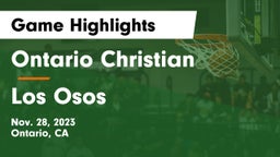 Ontario Christian  vs Los Osos Game Highlights - Nov. 28, 2023