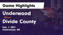 Underwood  vs Divide County  Game Highlights - Feb. 1, 2021