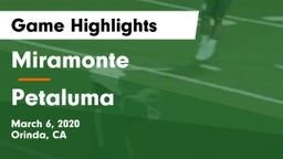 Miramonte  vs Petaluma  Game Highlights - March 6, 2020