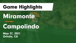 Miramonte  vs Campolindo  Game Highlights - May 27, 2021
