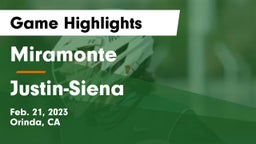 Miramonte  vs Justin-Siena  Game Highlights - Feb. 21, 2023