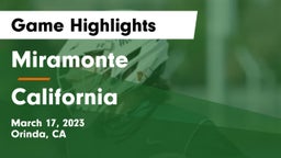 Miramonte  vs California  Game Highlights - March 17, 2023