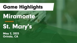 Miramonte  vs St. Mary's  Game Highlights - May 2, 2023