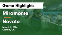 Miramonte  vs Novato  Game Highlights - March 1, 2024