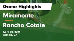 Miramonte  vs Rancho Cotate Game Highlights - April 30, 2024