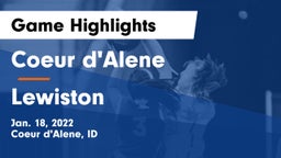 Coeur d'Alene  vs Lewiston  Game Highlights - Jan. 18, 2022