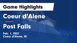 Coeur d'Alene  vs Post Falls  Game Highlights - Feb. 1, 2022