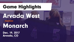 Arvada West  vs Monarch  Game Highlights - Dec. 19, 2017