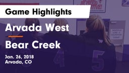 Arvada West  vs Bear Creek Game Highlights - Jan. 26, 2018