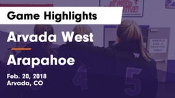 Arvada West  vs Arapahoe Game Highlights - Feb. 20, 2018
