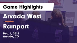 Arvada West  vs Rampart  Game Highlights - Dec. 1, 2018