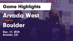 Arvada West  vs Boulder  Game Highlights - Dec. 17, 2018