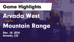 Arvada West  vs Mountain Range  Game Highlights - Dec. 18, 2018