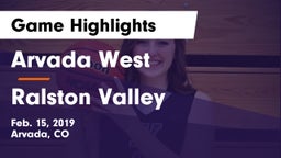 Arvada West  vs Ralston Valley  Game Highlights - Feb. 15, 2019
