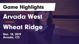Arvada West  vs Wheat Ridge Game Highlights - Dec. 18, 2019