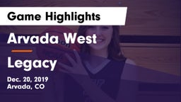 Arvada West  vs Legacy   Game Highlights - Dec. 20, 2019