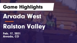 Arvada West  vs Ralston Valley  Game Highlights - Feb. 17, 2021