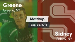 Matchup: Greene  vs. Sidney  2016