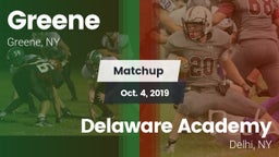Matchup: Greene  vs. Delaware Academy  2019