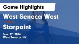 West Seneca West  vs Starpoint  Game Highlights - Jan. 22, 2024