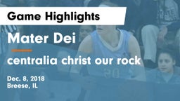 Mater Dei  vs centralia christ our rock Game Highlights - Dec. 8, 2018