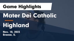 Mater Dei Catholic  vs Highland  Game Highlights - Nov. 18, 2023