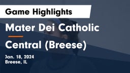 Mater Dei Catholic  vs Central  (Breese) Game Highlights - Jan. 18, 2024