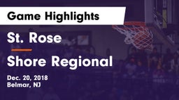 St. Rose  vs Shore Regional  Game Highlights - Dec. 20, 2018
