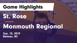 St. Rose  vs Monmouth Regional  Game Highlights - Jan. 15, 2019