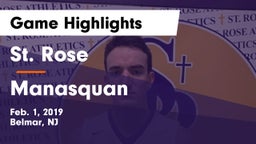 St. Rose  vs Manasquan  Game Highlights - Feb. 1, 2019