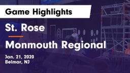 St. Rose  vs Monmouth Regional  Game Highlights - Jan. 21, 2020