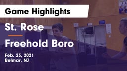 St. Rose  vs Freehold Boro  Game Highlights - Feb. 23, 2021