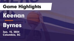 Keenan  vs Byrnes  Game Highlights - Jan. 15, 2024