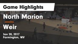North Marion  vs Weir  Game Highlights - Jan 28, 2017