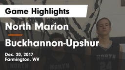 North Marion  vs Buckhannon-Upshur  Game Highlights - Dec. 20, 2017