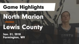 North Marion  vs Lewis County  Game Highlights - Jan. 31, 2018