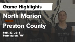 North Marion  vs Preston County Game Highlights - Feb. 20, 2018