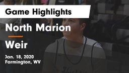 North Marion  vs Weir  Game Highlights - Jan. 18, 2020