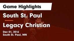 South St. Paul  vs Legacy Christian Game Highlights - Dec 01, 2016
