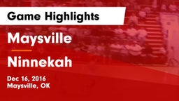 Maysville  vs Ninnekah Game Highlights - Dec 16, 2016