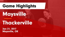 Maysville  vs Thackerville Game Highlights - Jan 21, 2017