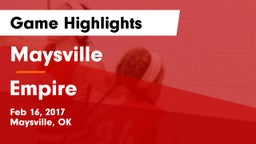 Maysville  vs Empire  Game Highlights - Feb 16, 2017