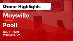 Maysville  vs Paoli  Game Highlights - Jan. 11, 2021